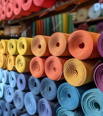 yoga-mats-displayed-alongside-banner-concept-yoga-practice-wellness-products-mindful-living-exercise-equipment-healthy-lifestyle_864588-83384